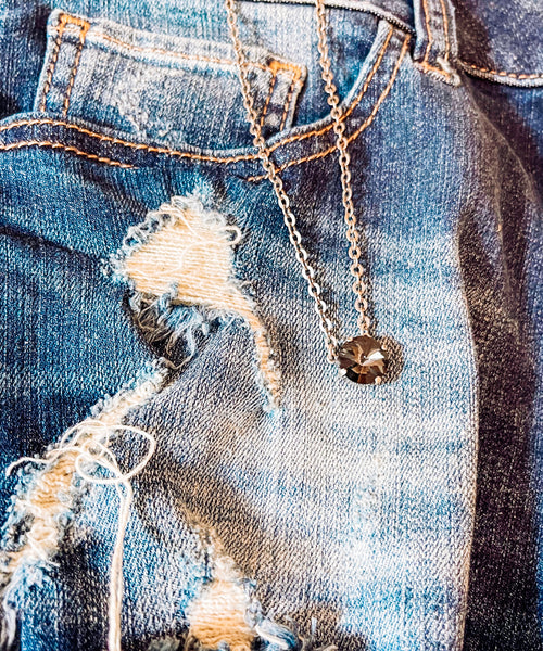 Swarovski crystal gray drop necklace