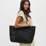 Reflection - Hand Woven Knot Tote: Black