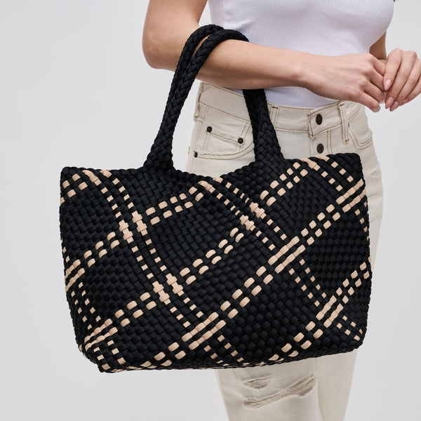 Sky's The Limit - Large Woven Neoprene Tote: Black Nude