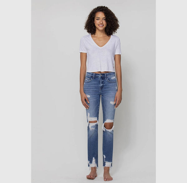 Dani’s Distressed Mid Rise Ankle Jeans