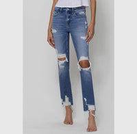 Dani’s Distressed Mid Rise Ankle Jeans