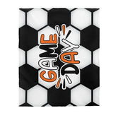 GAME DAY - orange - Soccer Ball Velveteen Plush Blanket