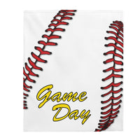 Baseball - Yellow - Velveteen Plush Blanket