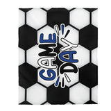 GAME DAY - blue - Soccer Ball Velveteen Plush Blanket