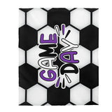 GAME DAY - purple - Soccer Ball Velveteen Plush Blanket