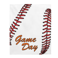 Baseball - Orange - Velveteen Plush Blanket