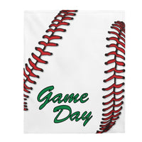 Baseball - Green - Velveteen Plush Blanket