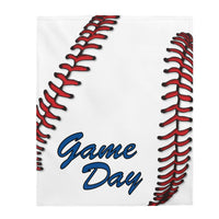 Baseball - Blue - Velveteen Plush Blanket