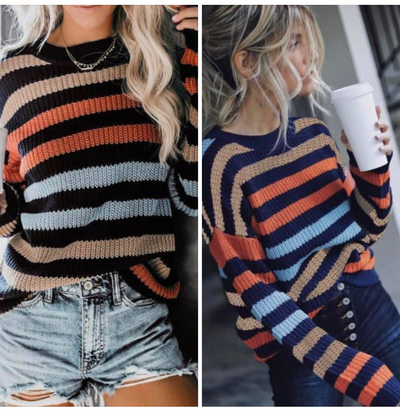 Fall stripped sweater